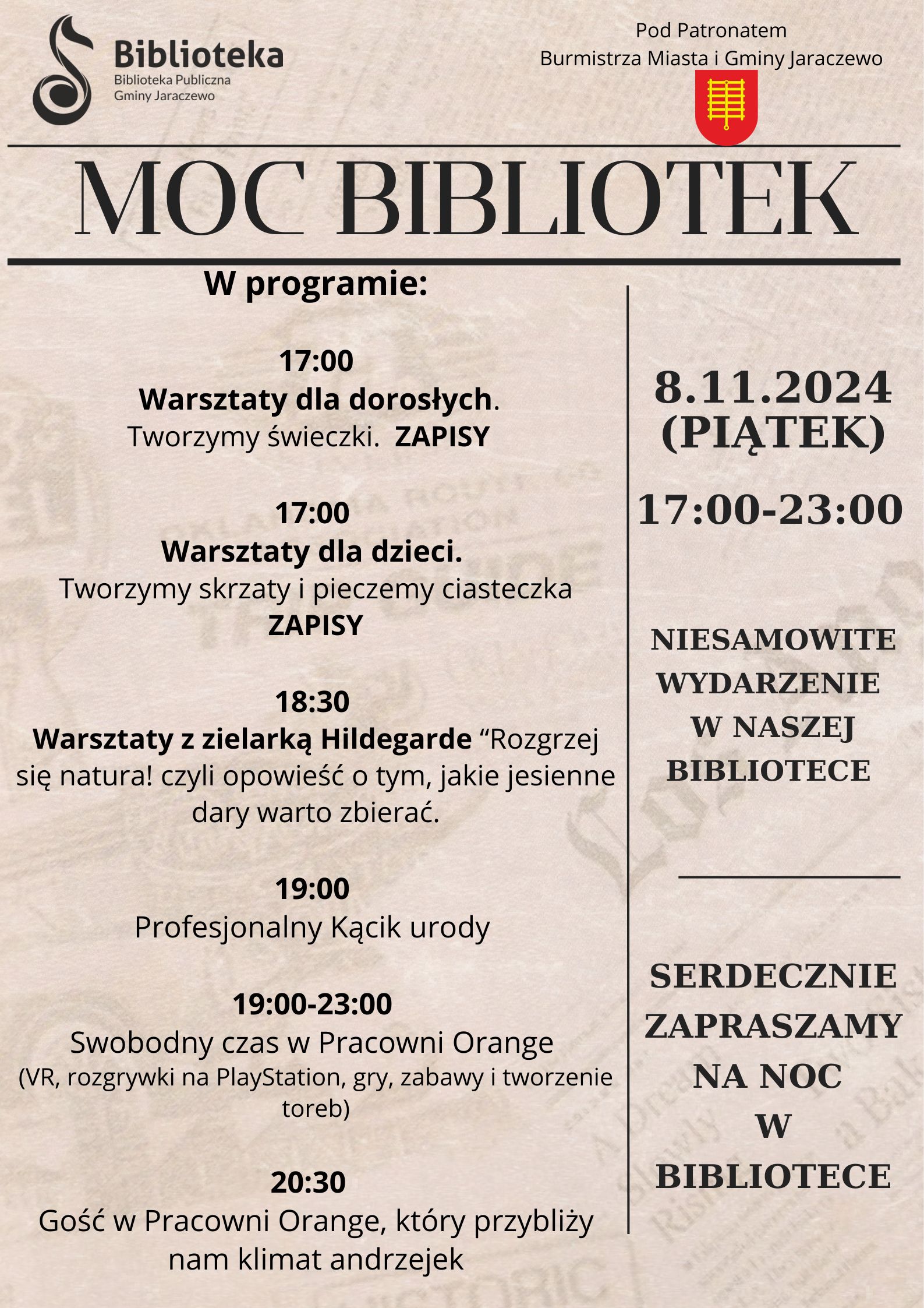 NOC BIBLIOTEK – zaproszenie