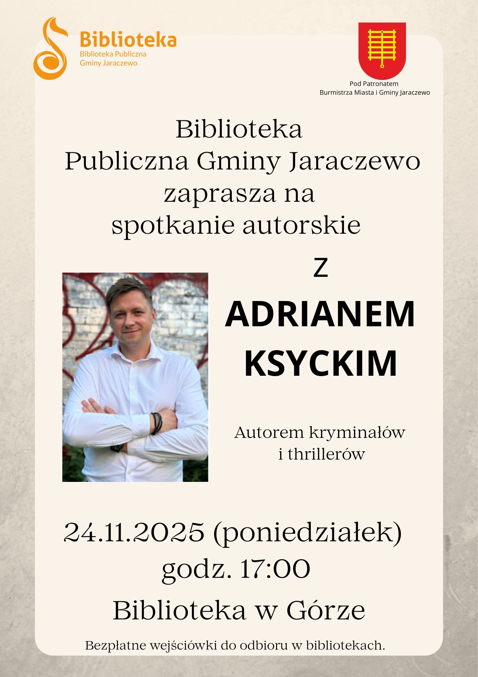 plakat na spotkanie autorskie