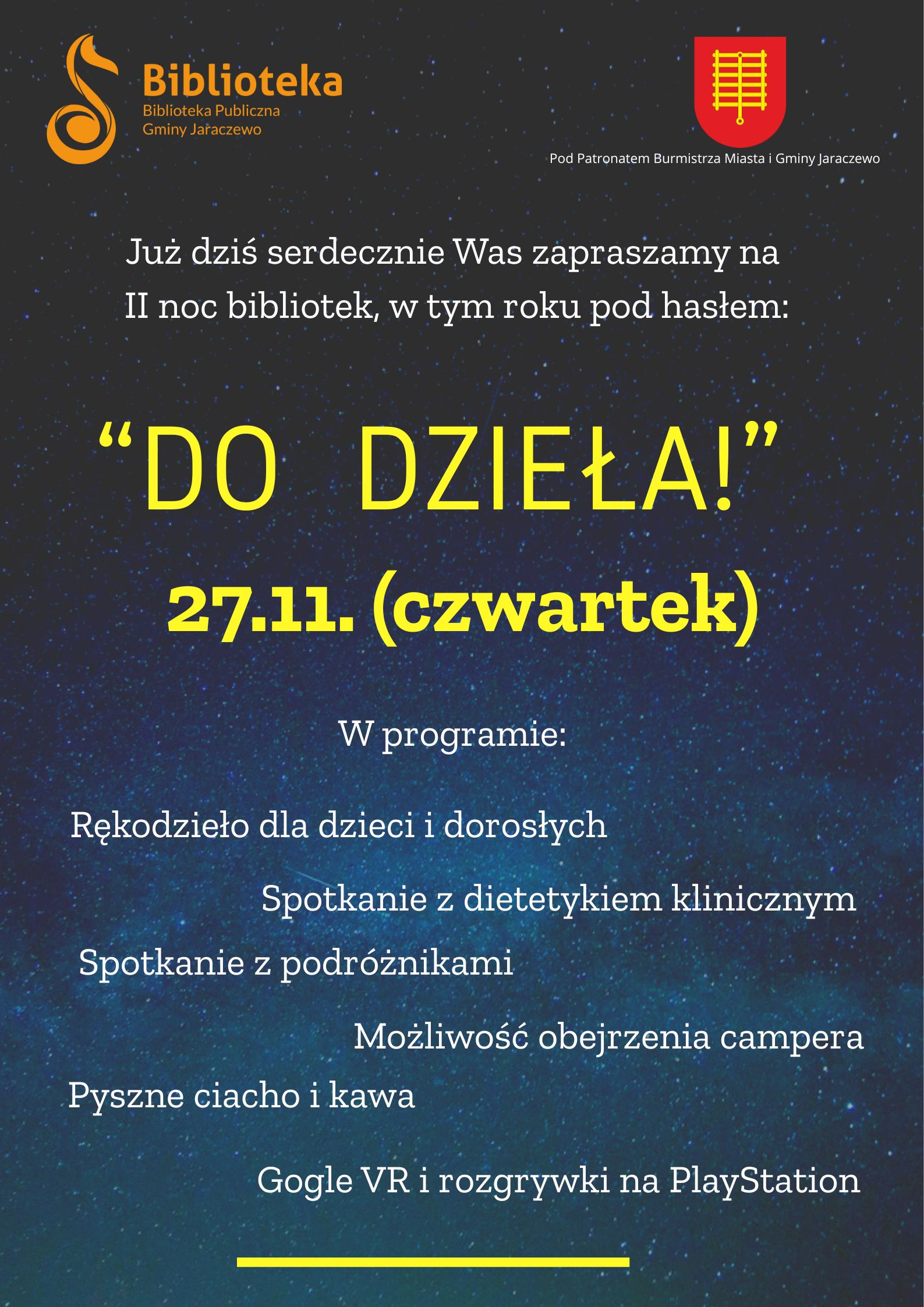 plakat na noc bibliotek