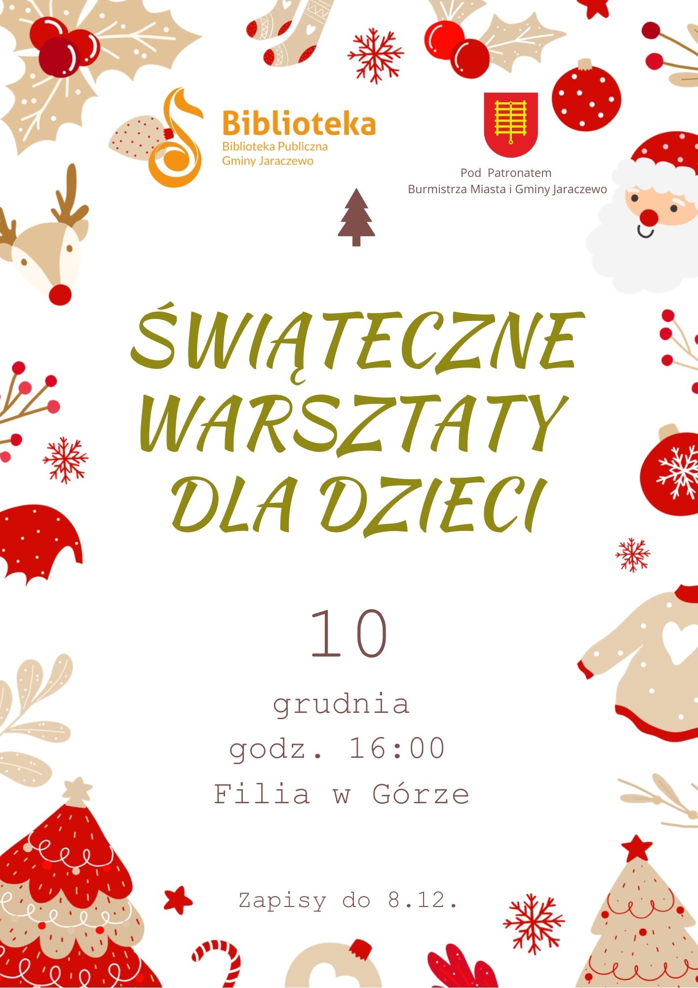 zaproszenie na warsztaty świąteczne