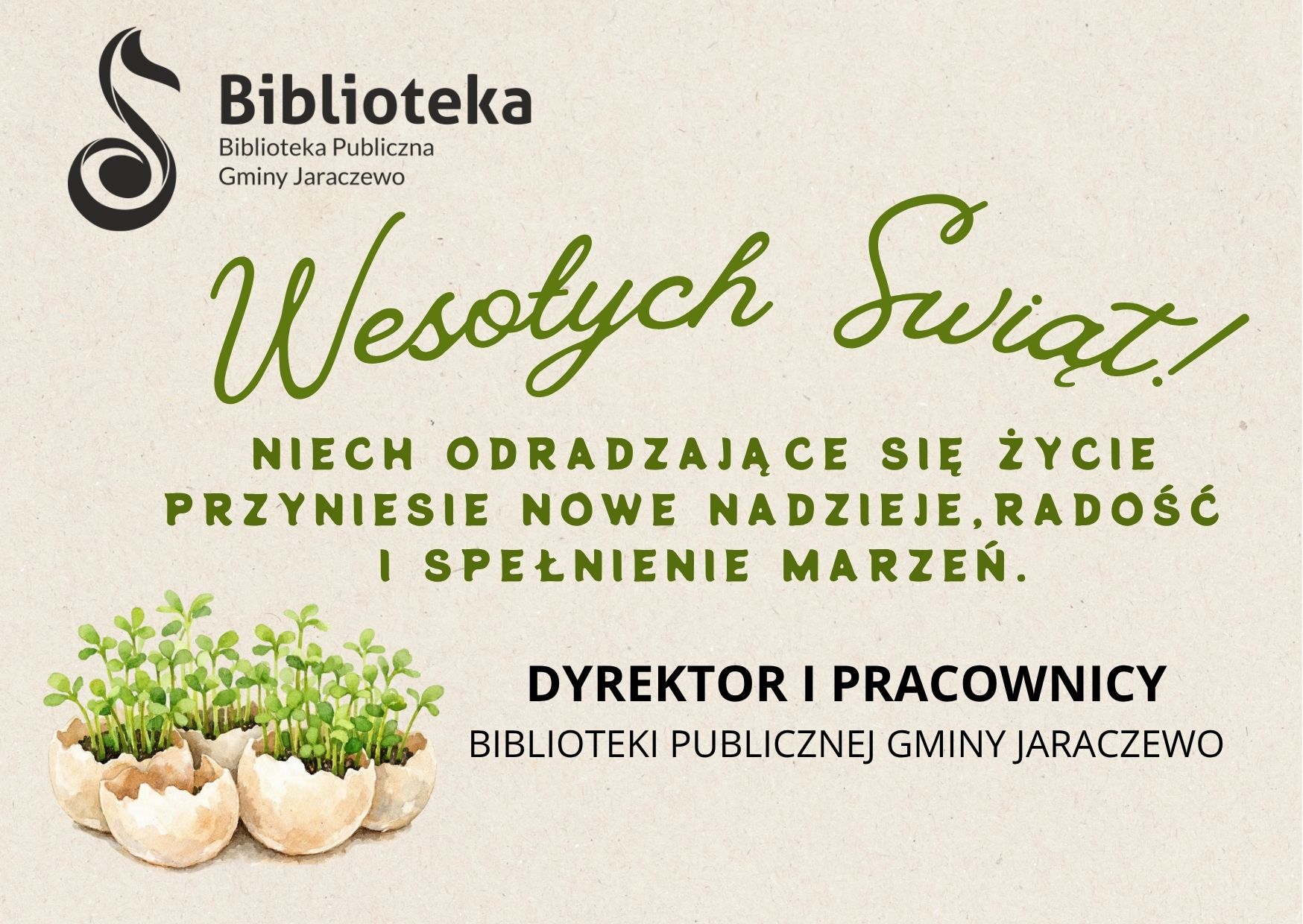 kartka z życzeniami świątecznymi