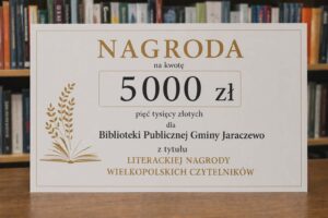 plakat z informacją o przyznanej nagrodzie