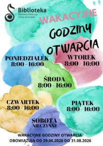 plakat z godzinami otwarcia