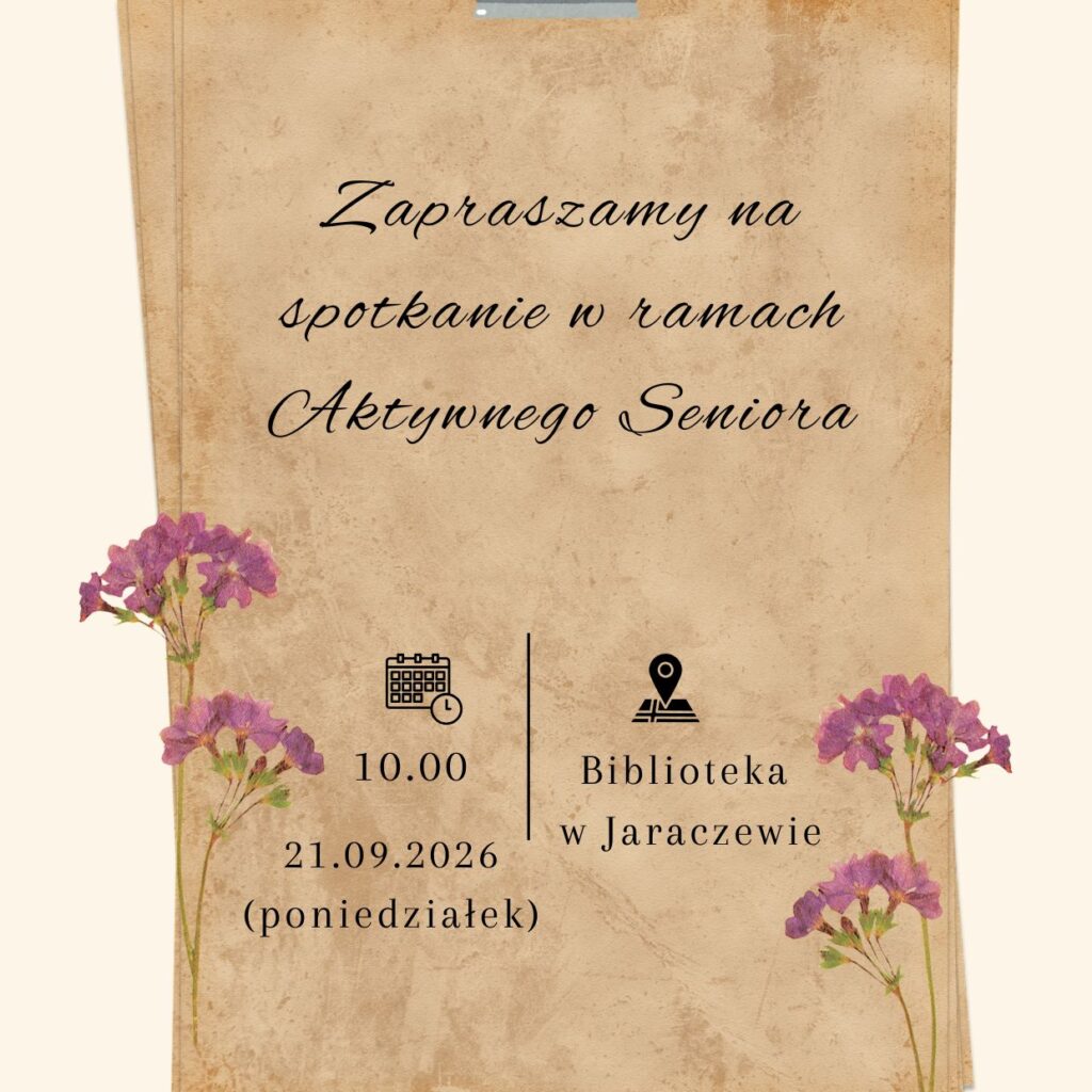 Zaproszenie na spotkanie Aktywnego Seniora